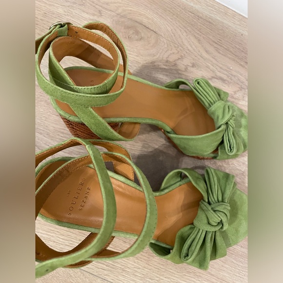 Sezane Armony Heels - Green Suede - Picture 13 of 15